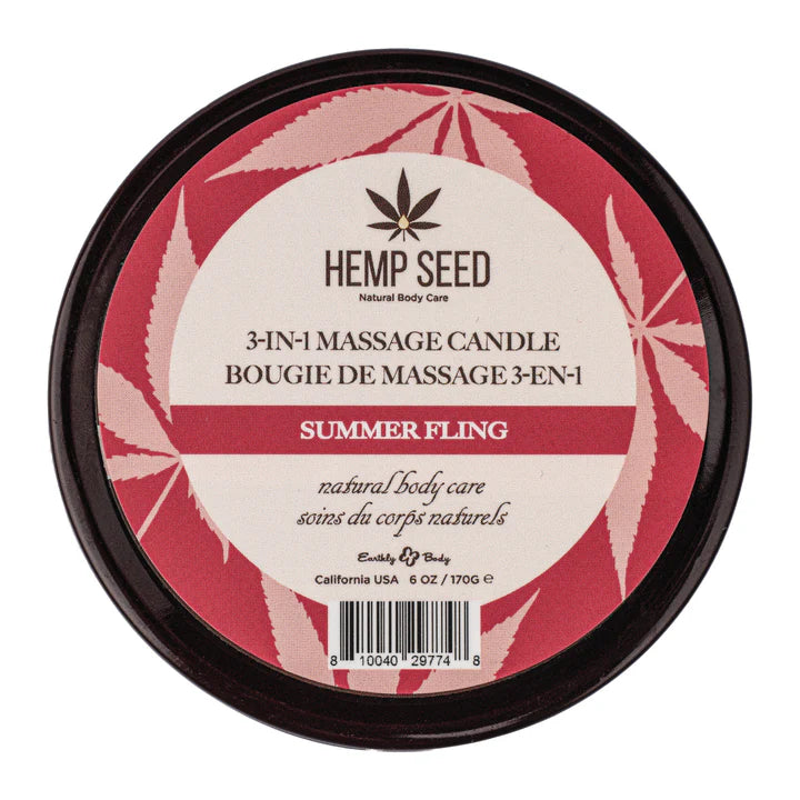 Earthly Body Hemp Seed 3-in-1 Massage Candle Summer Fling 6oz
