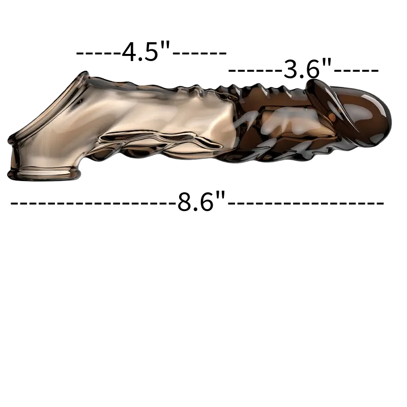 Penis Sleeve Extender Clear Brown