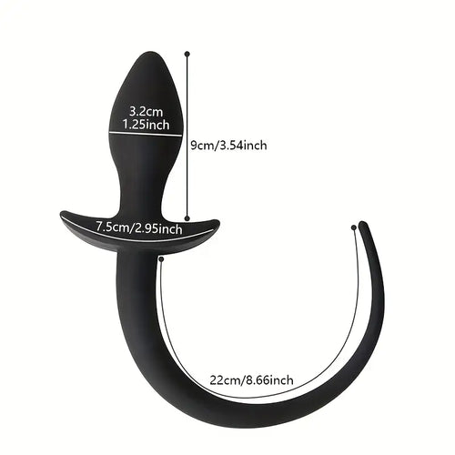 Black Dog Tail Anal Plug