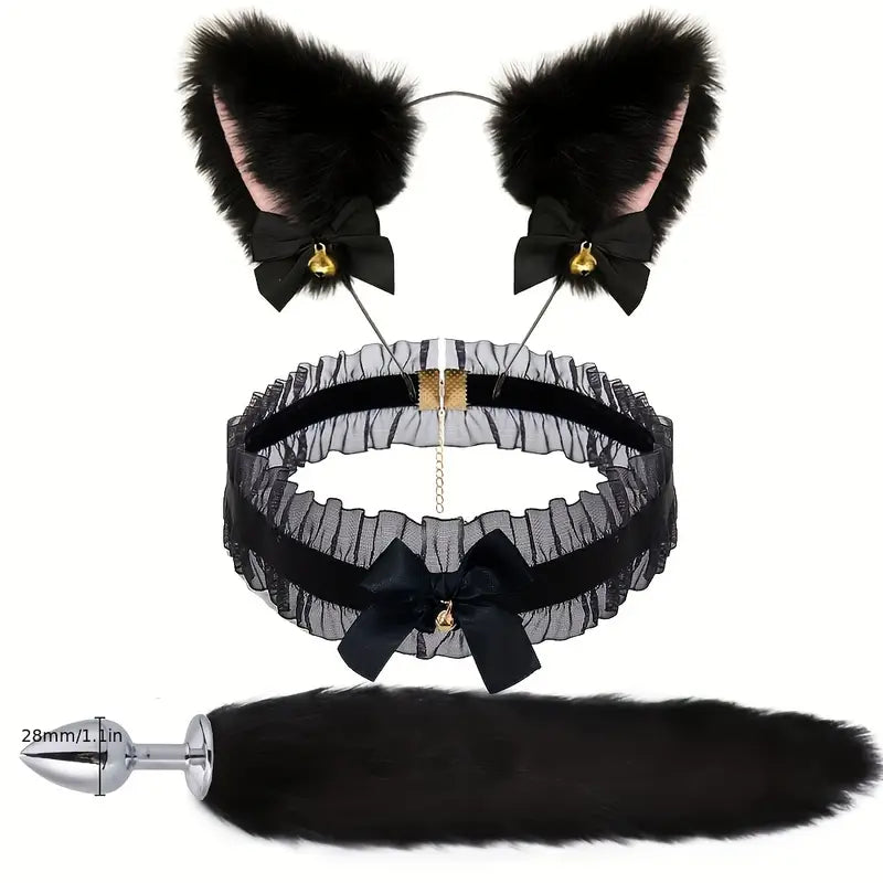 3 Piece Black Pussy Cat Dress Up